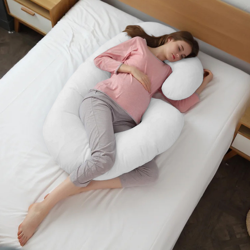 Cotton Home Pregnancy Pillow, 80 x 130cm, White