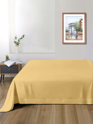 Cotton Home Super Soft Flat Sheet, 240 x 260cm, Super King, Gold