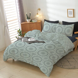 Cotton Home 4-Piece PT 05 Luxury Cotton Comforter Set, 1 Comforter, 1 Flat Sheet, 2 Pillow Cases, Queen, Green