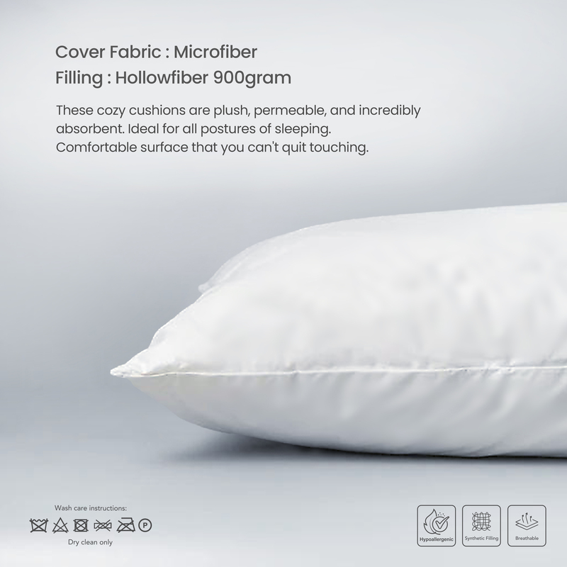 Cotton Home Comfort Pillow, 50 x 75cm, White