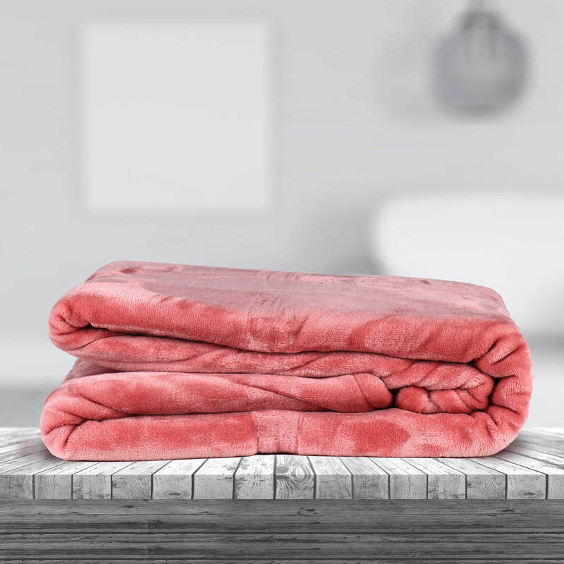 Cotton Home Microflannel Blanket, King, 240x220cm, Pink