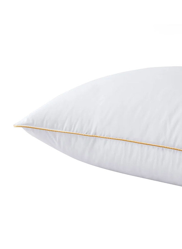 Cotton Home Downproof Gold Cord Pillow, 50x70cm, White