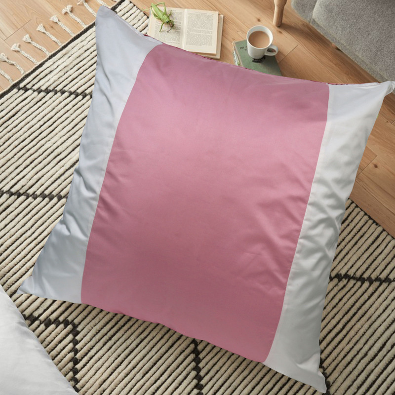 Cotton Home Floor Cushion, 80 x 80cm, 2B, Grey/Pink