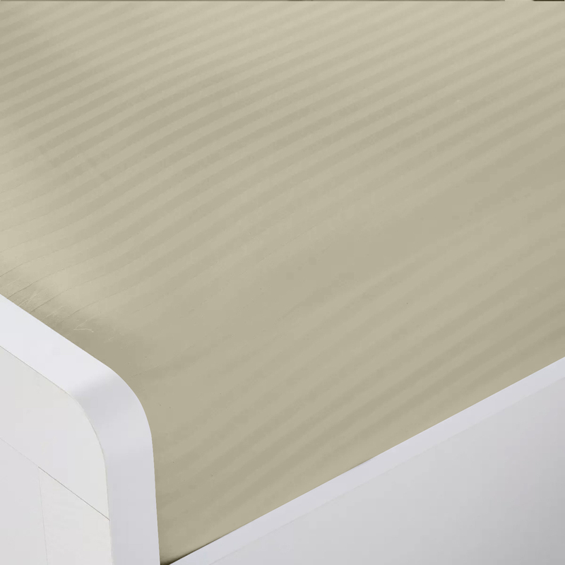 Cotton Home 3-Piece Fitted Sheet Set, 1 Fitted Sheet + 2 Pillow Cases, 160 x 200cm, Beige