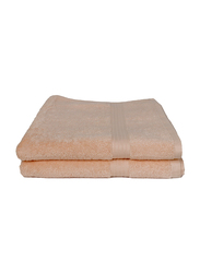 Cotton Home 2-Piece 100% Cotton Bath Towel Set, 70 x 140cm, Peach