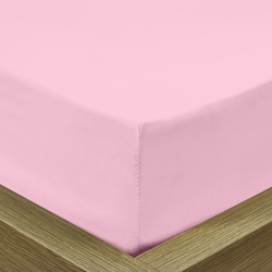 Cotton Home 3-Piece Super Soft Fitted Sheet Set, 1 Fitted Sheet + 2 Pillow Case, Double, Pink