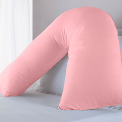 Cotton Home V-Shaped Pillow, Pink