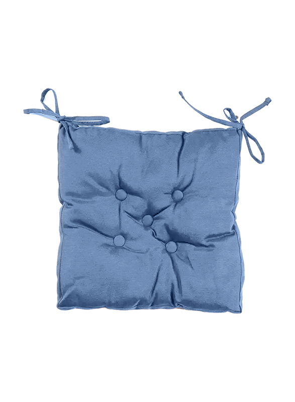 Cotton Home Quilted Chair Pad, 40 x 40cm, Light Blue