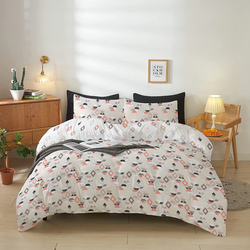 Cotton Home 4-Piece PT 15 Luxury Cotton Comforter Set, 1 Comforter, 1 Flat Sheet, 2 Pillow Cases, Queen, Multicolour