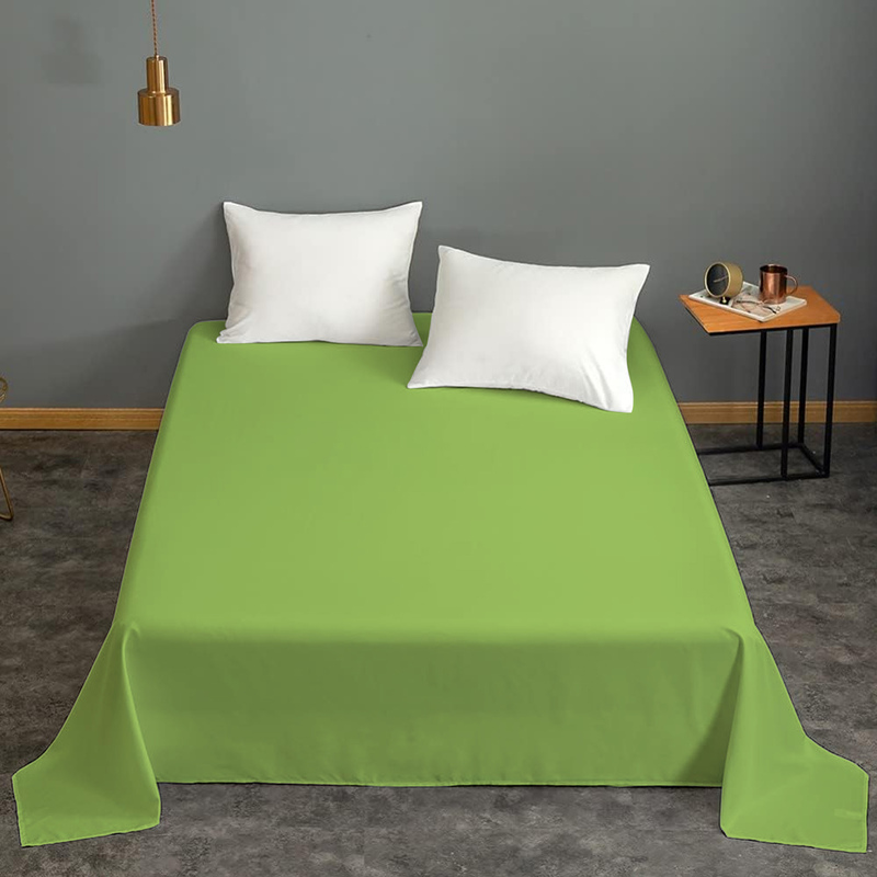 Cotton Home Flat Sheet 100% Cotton, 160 x 220 cm, Green