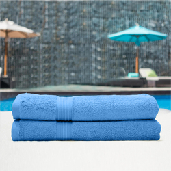 Cotton Home 2-Piece 100% Cotton Bath Towel Set, 70 x 140cm, Light Blue