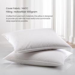 Cotton Home Luxury Sleep Pillow with Self Fabric Cord, 50 x 75cm, White