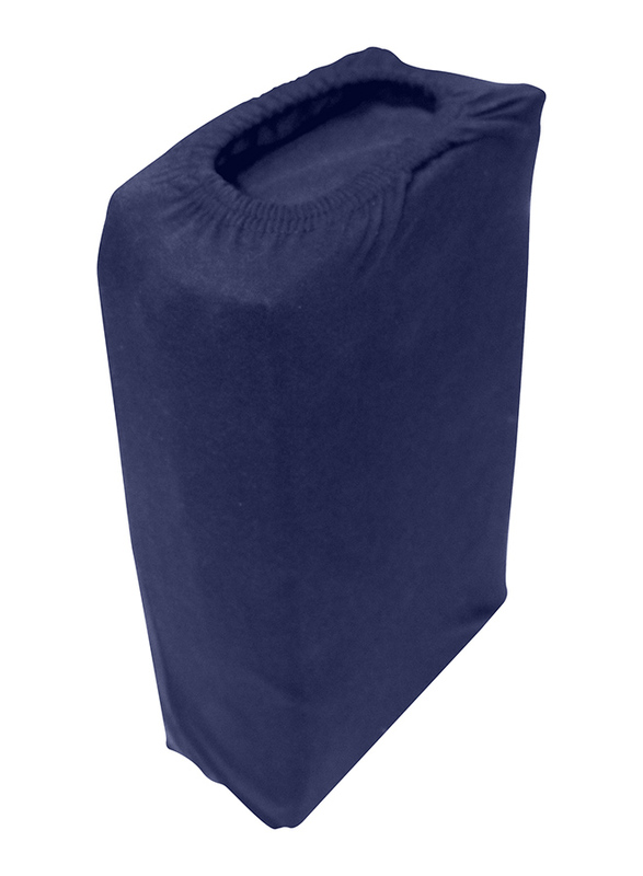 Cotton Home Jersey 3-Piece Duvet Set, 1 Duvet Cover 160 X 200cm + 2 Pillow Case 48 X 74 X 12cm, Queen, Navy Blue