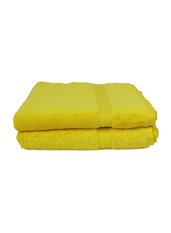 Cotton Home 2-Piece 100% Cotton Bath Towel Set, 70 x 140cm, Yellow