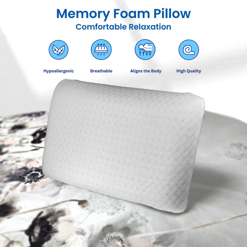 Cotton Home Classic Breatheasy Saponetta Memory Foam Pillow, White