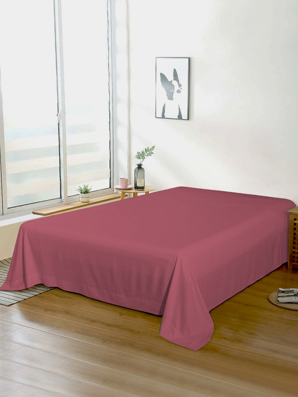 Cotton Home Super Soft Flat Sheet, 160 x 220cm, Single, Muave