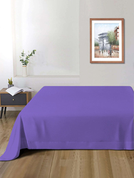 Cotton Home Super Soft Flat Sheet, 160 x 220cm, Single, Violet