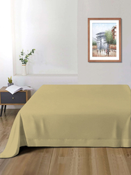 Cotton Home Super Soft Flat Sheet, 160 x 220cm, Single, Mustard