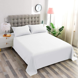 Cotton Home Flat Sheet 100% Cotton, 200 x 240cm, White