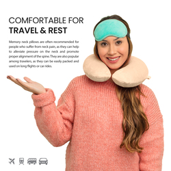 Cotton Home Memory Neck Pillow, Beige