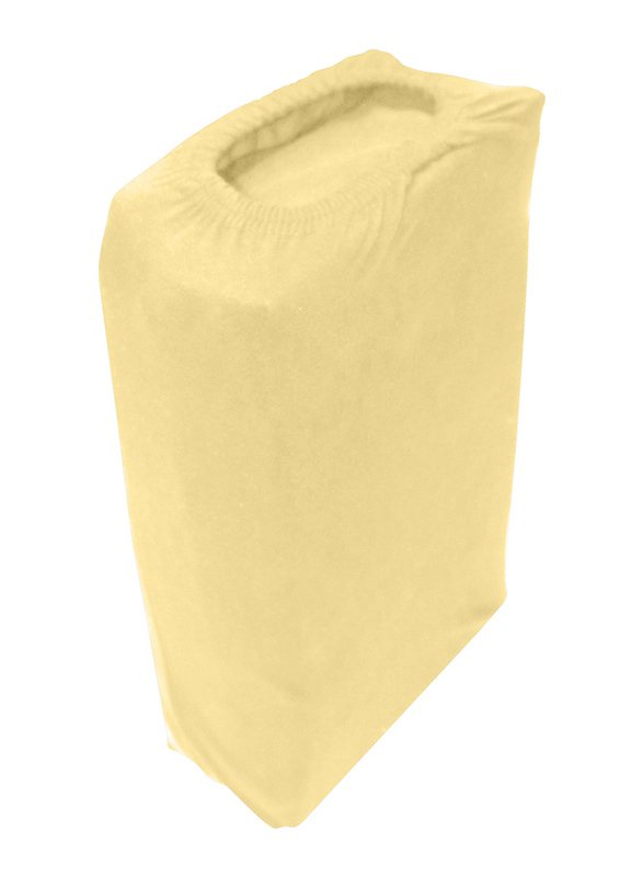 Cotton Home Jersey 3-Piece Duvet Set, 1 Duvet Cover 200 X 200cm + 2 Pillow Case 48 X 74 X 12cm, Super King, Yellow