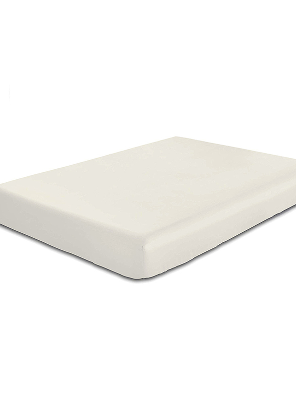 Cotton Home Super Soft Fitted Sheet, 180 x 200 + 30cm, Ivory