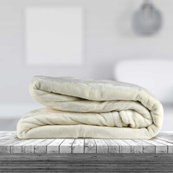 Cotton Home Microflannel Blanket, Single, 160x220cm, Cream