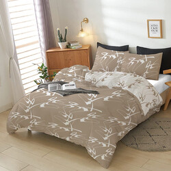 Cotton Home 4-Piece PT 03 Luxury Cotton Comforter Set, 1 Comforter, 1 Flat Sheet, 2 Pillow Cases, Queen, Brown