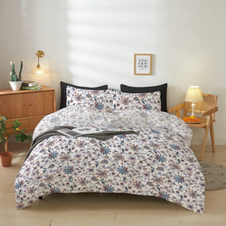 Cotton Home 4-Piece PT 13 Luxury Cotton Comforter Set, 1 Comforter, 1 Flat Sheet, 2 Pillow Cases, Queen, Multicolour