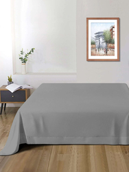 Cotton Home Super Soft Flat Sheet, 220 x 240cm, King, Silver