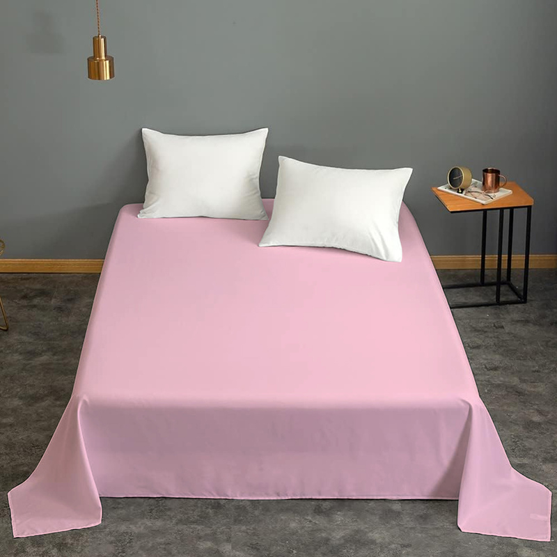 Cotton Home 100% Cotton Flat Sheet, 200x240cm, Pink