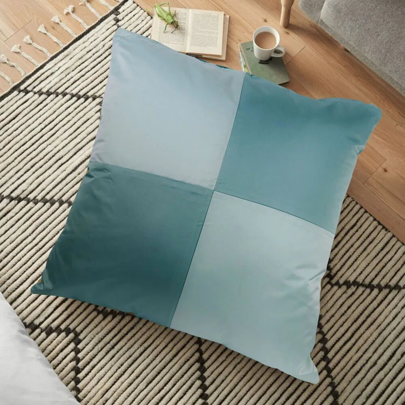 Cotton Home Floor Cushion, 80 x 80cm, 10B, Blue