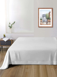 Cotton Home Super Soft Flat Sheet, 160 x 220cm, Single, White