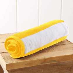 Cotton Home 100% Cotton Striped Pool Towel, Yellow