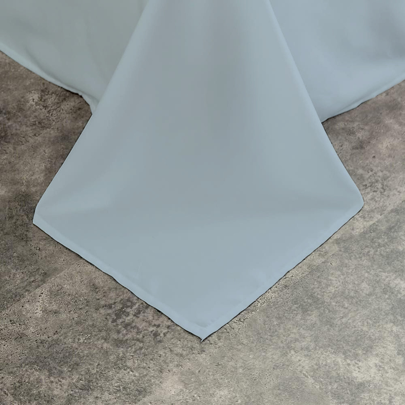 Cotton Home 3-Piece Flat Sheet Set, 1 Flat Sheet + 2 Pillow Case, Single, Metallic Blue