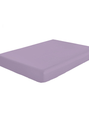 Cotton Home Super Soft Fitted Sheet, 200 x 200 + 30cm, Light Purple