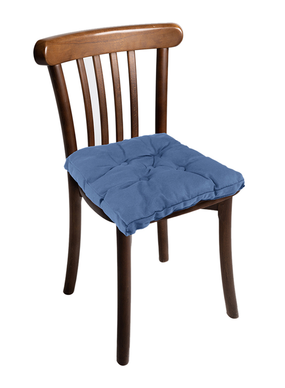 Cotton Home Quilted Chair Pad, 40 x 40cm, Light Blue