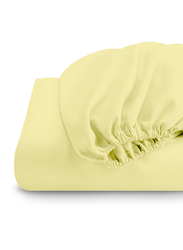 Cotton Home Super Soft Fitted Sheet, 180 x 200 + 30cm, Yellow
