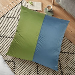 Cotton Home Floor Cushion, 80 x 80cm, 10C, Green/Blue