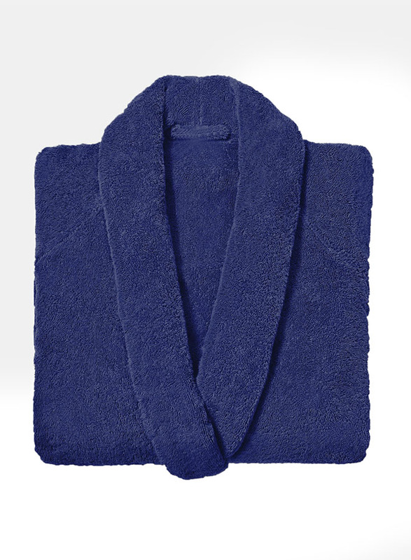 Cotton Home Bathrobe with Pockets Terry, Blue
