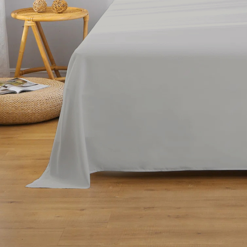 Cotton Home Super Soft Flat Sheet, 160 x 220cm, Single, Grey