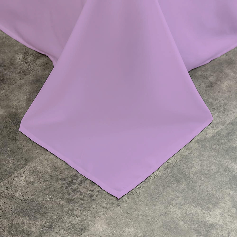 Cotton Home 3-Piece Flat Sheet Set, 1 Flat Sheet + 2 Pillow Case, Queen, Light Purple