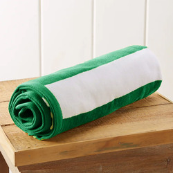Cotton Home 100% Cotton Striped Pool Towel, Green