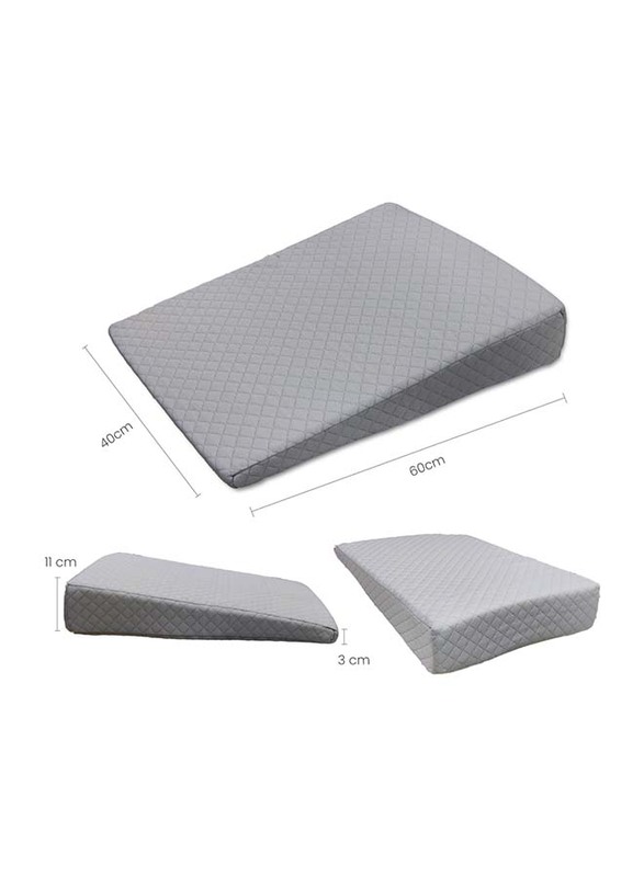 Cotton Home Smooth Wedge Memory Foam Pillow, Grey