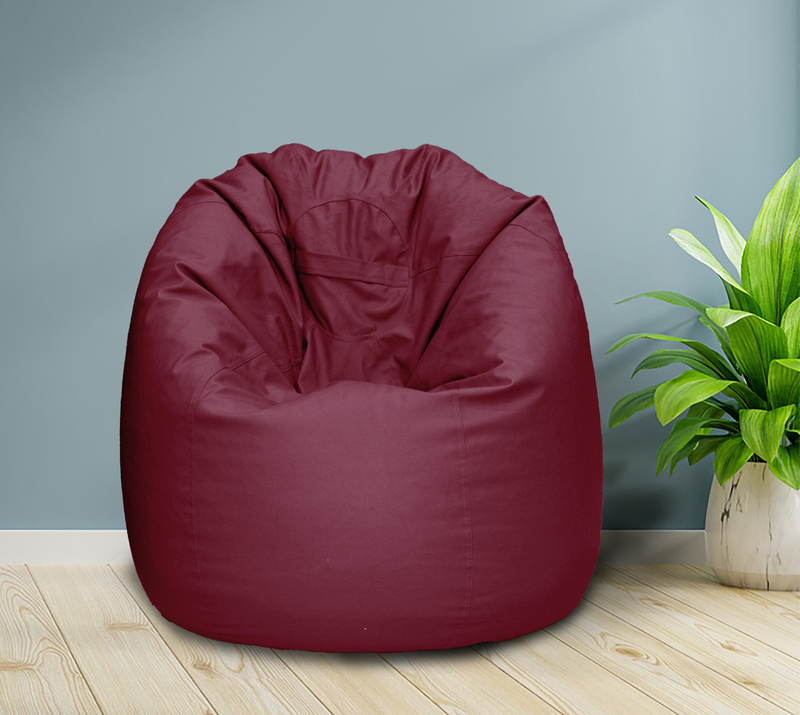 Cotton Home Adult Bean Bag, Burgundy