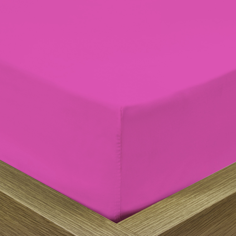 Cotton Home Super Soft Fitted Sheet, 200 x 200 + 30cm, Fuschia