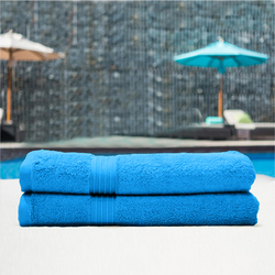 Cotton Home 2-Piece 100% Cotton Bath Towel Set, 70 x 140cm, T.Blue
