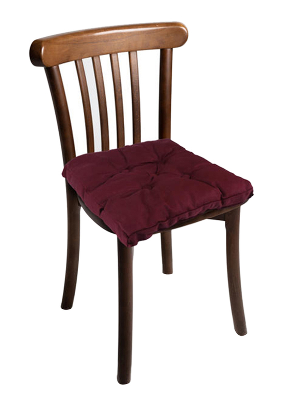 Cotton Home Quilted Chair Pad, 40 x 40cm, Burgundy