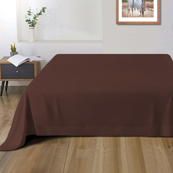 Cotton Home Super Soft Flat Sheet, 240 x 260cm, Super King, Chocolate Brown