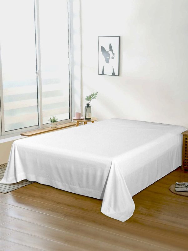 Cotton Home Super Soft Flat Sheet, 220 x 240cm, King, White